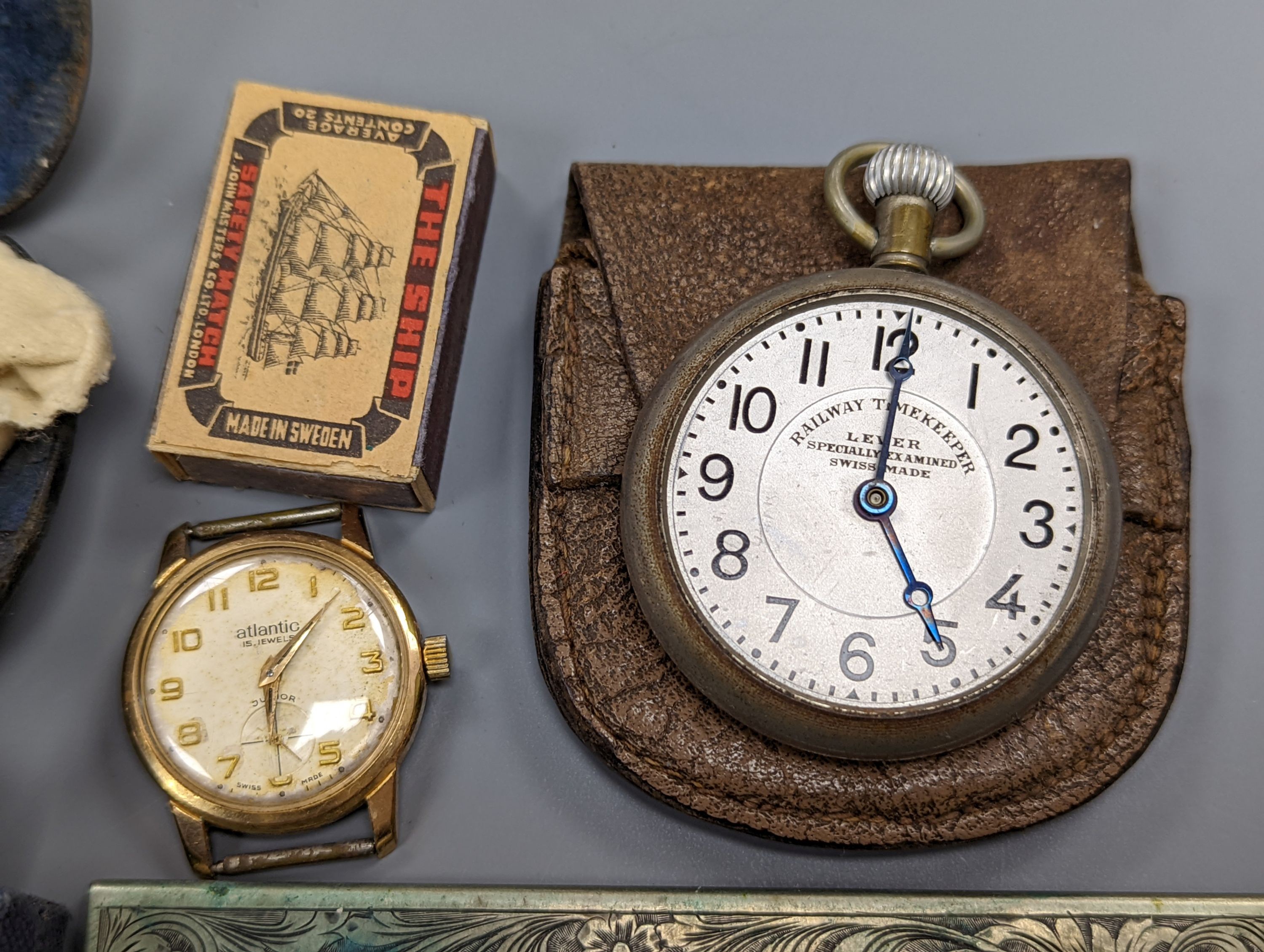 Miscellaneous items including a railway watch